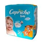 Ficha técnica e caractérísticas do produto Fralda Capricho Baby Tamanho G Pacote com 20 Fraldas Descartáveis