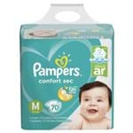 Ficha técnica e caractérísticas do produto Fralda Pampers Confort Sec Pack Tamanho M 70 Unidades