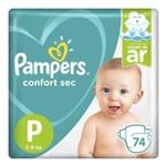 Ficha técnica e caractérísticas do produto Fralda Pampers Confort Sec Pack Tamanho P 74 Unidades