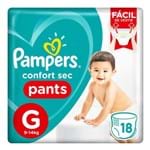 Ficha técnica e caractérísticas do produto Fralda Pampers Confort Sec Pants Pacotão Tamanho G 18 Unidades