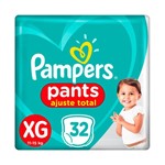 Ficha técnica e caractérísticas do produto Fralda Pampers Pants Ajuste Total Tamanho XG com 32 Fraldas Descartáveis