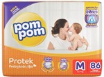 Ficha técnica e caractérísticas do produto Fralda Pom Pom Proteção de Mãe Protek Tam. M - 4 a 9kg 86 Unidades