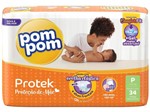 Ficha técnica e caractérísticas do produto Fralda Pom Pom Protek Proteção de Mãe- Tamanho P - 32 Fraldas