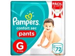 Ficha técnica e caractérísticas do produto Fraldas Calça Pampers Pants Confort Sec Tam. G - 9 a 14kg 72 Unidades