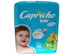 Ficha técnica e caractérísticas do produto Fraldas Capricho Baby Tam EG 16 Unidades - com Indicador de Umidade