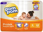 Ficha técnica e caractérísticas do produto Fraldas Pom Pom Protek Proteção de Mãe - Tam. G 44 Unidades