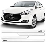 Ficha técnica e caractérísticas do produto Friso Jogo Lateral Hyundai Novo Hb20 2016/... Branco Polar