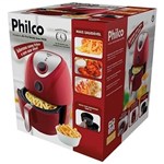 Ficha técnica e caractérísticas do produto Fritadeira Philco Air Fryer Saúde Inox 1400W 3 2 Litros Vermelha 220V