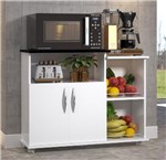 Fruteira 2 Portas Móveis de Cozinha Branco C/ Preto Utensílios - Clickforte