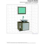 Ficha técnica e caractérísticas do produto Gabinete Armário para Banheiro com Pia Baden Avelã_Branco