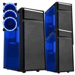 Ficha técnica e caractérísticas do produto Gabinete Bluecase Pc Gamer Bg-015 Preto + 3 Fan Azul