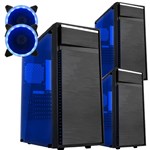 Ficha técnica e caractérísticas do produto Gabinete Bluecase Pc Gamer Bg-015 Preto + 2 Fan AZUL