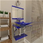 Ficha técnica e caractérísticas do produto Gabinete de Vidro 45cm para Banheiro Escócia - Azul Escuro (Azul Escuro)