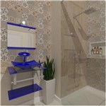 Ficha técnica e caractérísticas do produto Combo 2 X 1 Gabinete de Vidro 45Cm para Banheiro Cuba Quadrada - Escócia + Torneira Ibiza - AZUL ROYAL