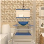 Ficha técnica e caractérísticas do produto Gabinete de Vidro 60cm para Banheiro Estônia-Azul
