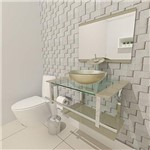 Ficha técnica e caractérísticas do produto Gabinete de Vidro 60cm para Banheiro Estônia - Champanhe (Champanhe)