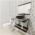 Gabinete de Vidro 60cm para Banheiro Estônia Marrom