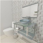 Gabinete de Vidro 60cm para Banheiro Estônia Prata