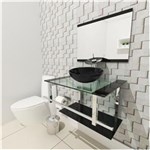 Ficha técnica e caractérísticas do produto Gabinete de Vidro 60cm para Banheiro Estônia Preto