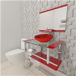 Ficha técnica e caractérísticas do produto Gabinete de Vidro 60cm para Banheiro Estônia - VermelhoFerrari (VermelhoFerrari)