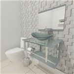 Gabinete de Vidro 60cm para Banheiro Sérvia Prata