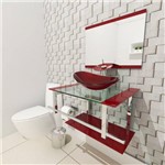 Ficha técnica e caractérísticas do produto Gabinete de Vidro 60cm para Banheiro Sérvia Vermelho Cereja