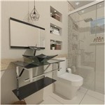 Ficha técnica e caractérísticas do produto Combo 2 em 1 Gabinete de Vidro 60cm para Banheiro Ucrânia Inox + Torneira Ibiza - PRETO