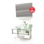 Ficha técnica e caractérísticas do produto Gabinete de Vidro 70cm para Banheiro Turquia Prata