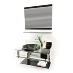Ficha técnica e caractérísticas do produto Gabinete de Vidro 70cm para Banheiro Turquia Preto