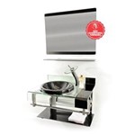 Ficha técnica e caractérísticas do produto Gabinete de Vidro 70cm para Banheiro Turquia-Preto