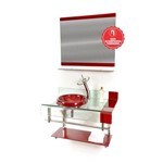 Ficha técnica e caractérísticas do produto Gabinete de Vidro 70cm para Banheiro Turquia Vermelho Cereja