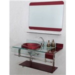 Ficha técnica e caractérísticas do produto Gabinete de Vidro Estilo Chopin Vermelho 90 Cm para Banheiro