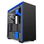 Ficha técnica e caractérísticas do produto Gabinete Nzxt H700 Black/Blue Tempered Glass Mid Tower C/Janela - CA-H700B-BL