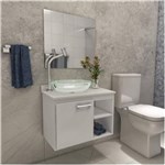 Ficha técnica e caractérísticas do produto Gabinete para Banheiro 1 Porta com Espelho e Cuba Kaze Premium Gabinetes Branco