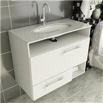 Ficha técnica e caractérísticas do produto Gabinete para Banheiro 80 Cm com 2 Peças Linea 17 Branco Tomdo