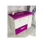 Gabinete para Banheiro 80 Cm com 2 Peças Vetro 13 Branco e Violeta Tomdo