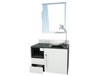 Gabinete para Banheiro com Cuba e Espelho - 1 Porta 2 Gavetas VTec Sol