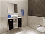 Gabinete para Banheiro com Cuba e Espelho 2 Portas - Vtec Gacrux