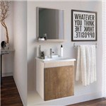 Gabinete para Banheiro com Espelheira e Tampo Gaam Slin 41,0Cm Rovere/Wengue