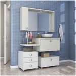 Ficha técnica e caractérísticas do produto Gabinete para Banheiro com Espelheira Vicenza Celta Móveis Branco/Nogal Griss - Branco