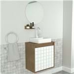 Gabinete para Banheiro com Espelho 52,7x50x30cm Ébano e Branco Carol Darabas Agardi