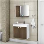 Ficha técnica e caractérísticas do produto Gabinete para Banheiro com Espelho Dayene 54x56,5x30cm Branco e Wengle Sensea