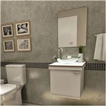 Ficha técnica e caractérísticas do produto Gabinete para Banheiro Kami com Espelho e Cuba - Bege Claro