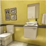 Ficha técnica e caractérísticas do produto Gabinete para Banheiro Kami com Espelho e Cuba - Branco/Preto - Premium Gabinetes