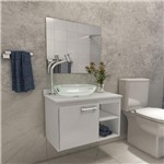 Ficha técnica e caractérísticas do produto Gabinete para Banheiro Kaze com Espelho e Cuba - Branco - Premium Gabinetes