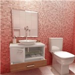 Ficha técnica e caractérísticas do produto Gabinete para Banheiro Kuki com Espelho e Cuba - Branco - Premium Gabinetes