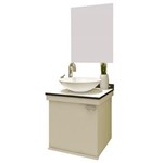 Ficha técnica e caractérísticas do produto Gabinete para Banheiro Premium Kami com Espelho e Cuba - Branco/Preto