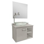 Ficha técnica e caractérísticas do produto Gabinete para Banheiro Premium Kaze com 1 Porta, Espelho e Cuba - Branco