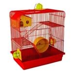 Ficha técnica e caractérísticas do produto Gaiola 3 Andares Para Hamster - Vermelha