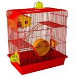 Ficha técnica e caractérísticas do produto Gaiola Hamster Labirinto 3 Andares Super Luxo Vermelha